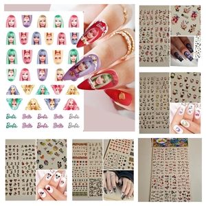 BARBIE HELLO KITTY DISNEY Nail Art Stickers Water Transfer (5 Sheets)